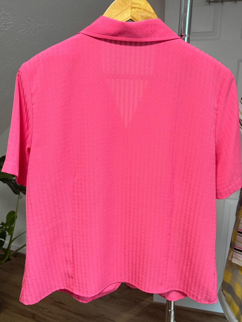 vintage lightweight granny chic camp collar button down, size large - Picture 3 of 9